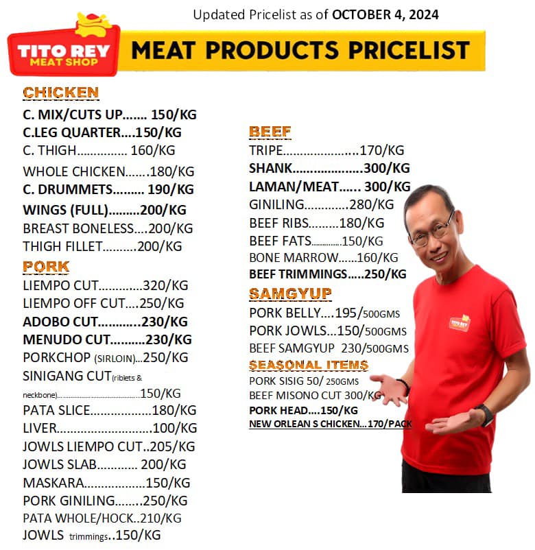 Tito - Updated price list as of October 4, 2024 All branches 🥰🥰🥰🥰 ...
