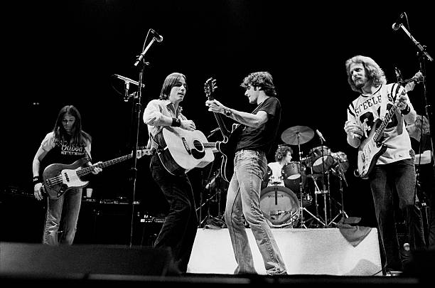 Jackson Browne performing with The Eagles, 1979. Photo by Paul Natkin.
