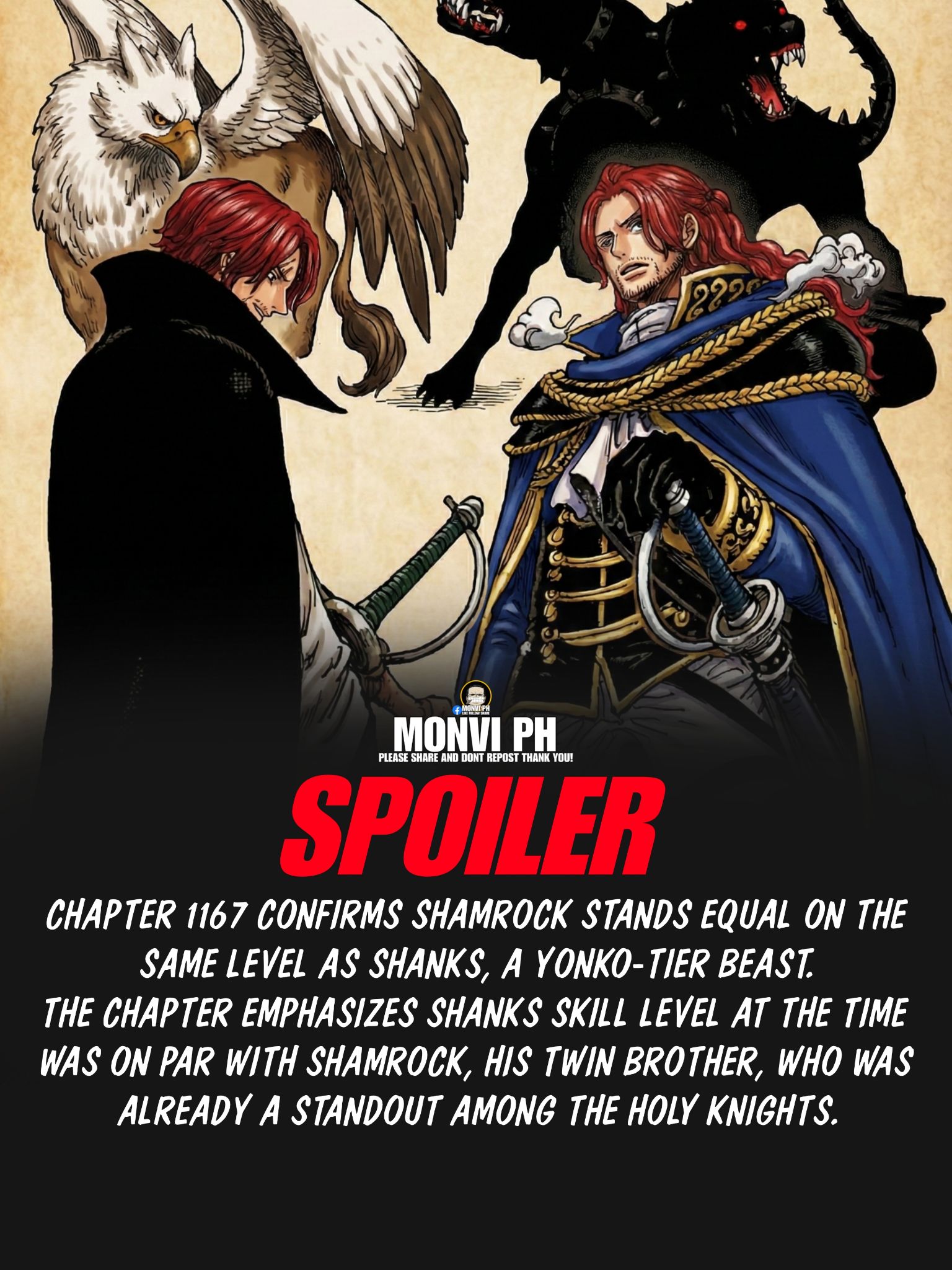 Monvi - Shamrock is yonko level just like Shanks his twin brother ...