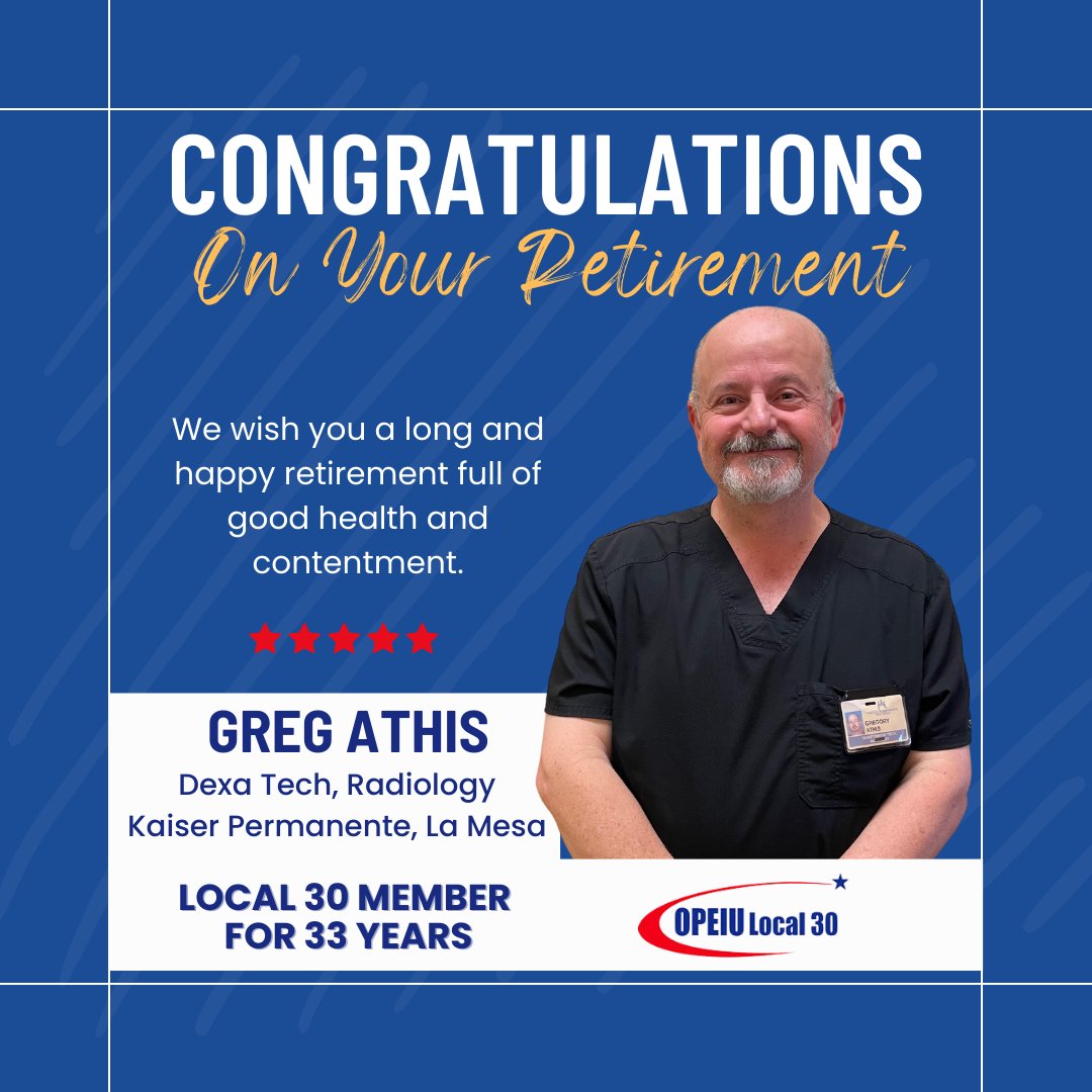 OPEIU Local 30 - Congratulations Greg! We wish you a long...