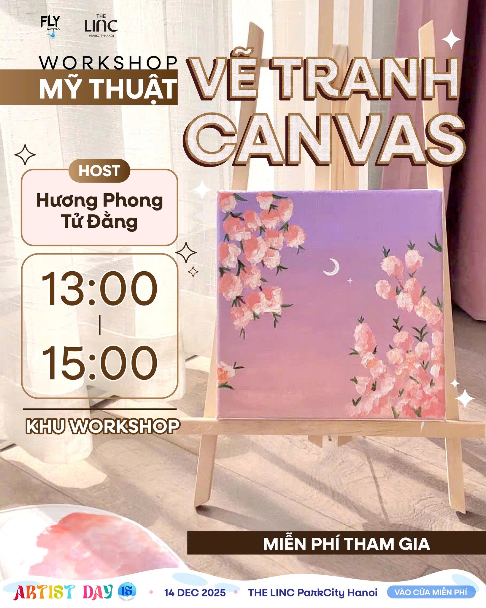Artist - 🌸 WORKSHOP VẼ TRANH CANVAS ☑ Host: Hương Phong Tử Đằng ☑ Thời ...