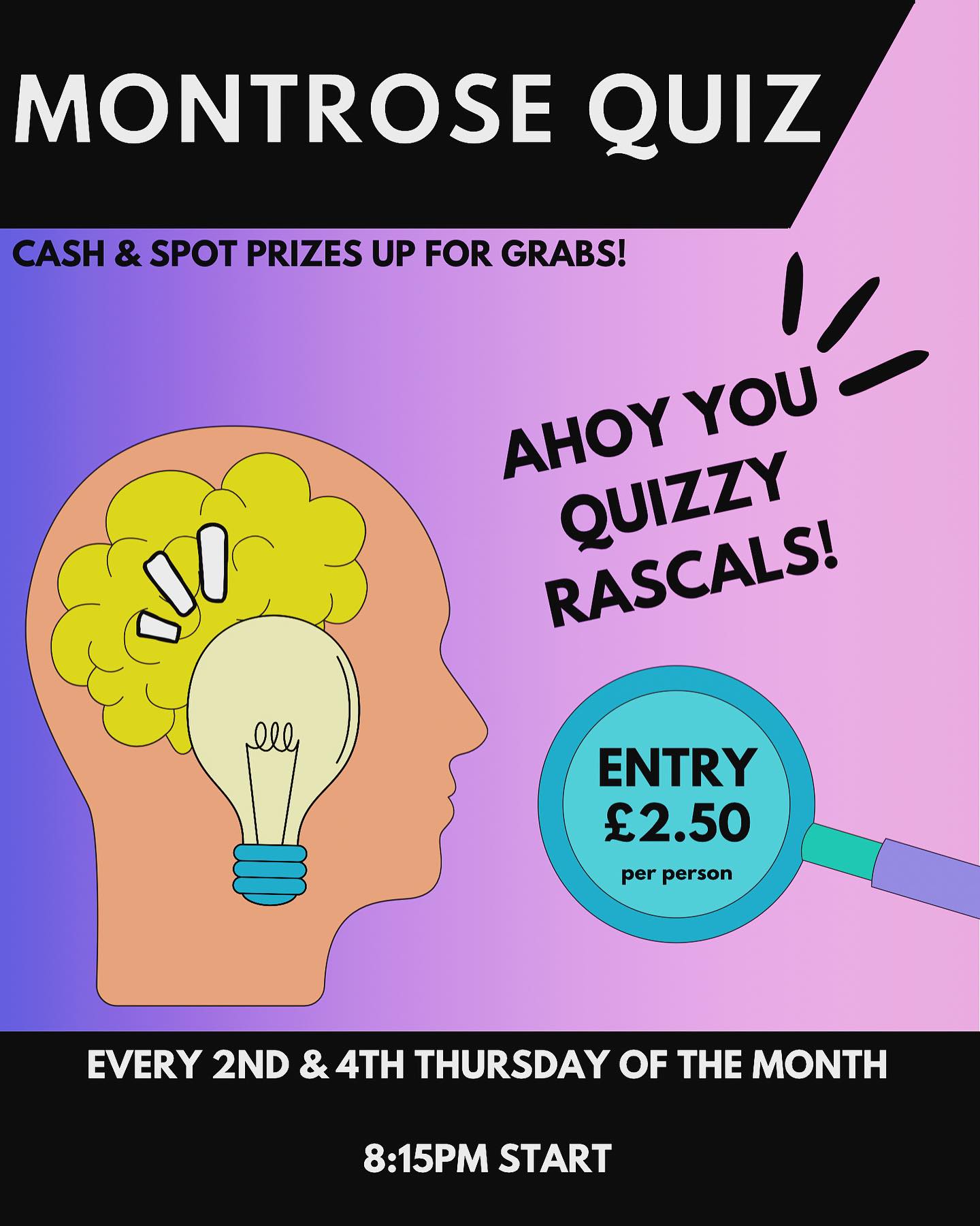 AHOY YOU QUIZZY RASCALS 😃... - The Montrose Park Club Sidcup | Facebook