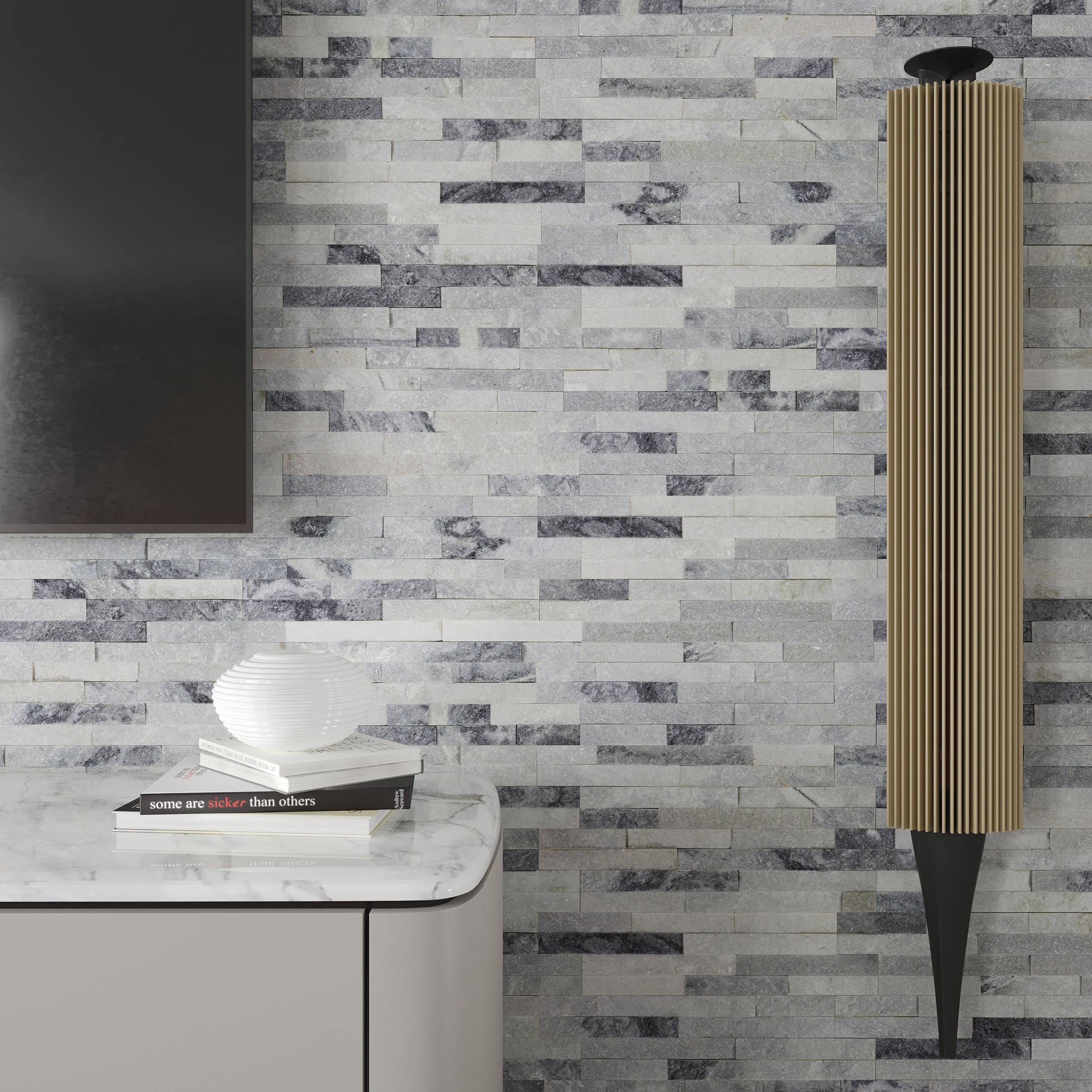 Travertine - The cool Iceland Grey Slate Cladding tiles are the perfect ...