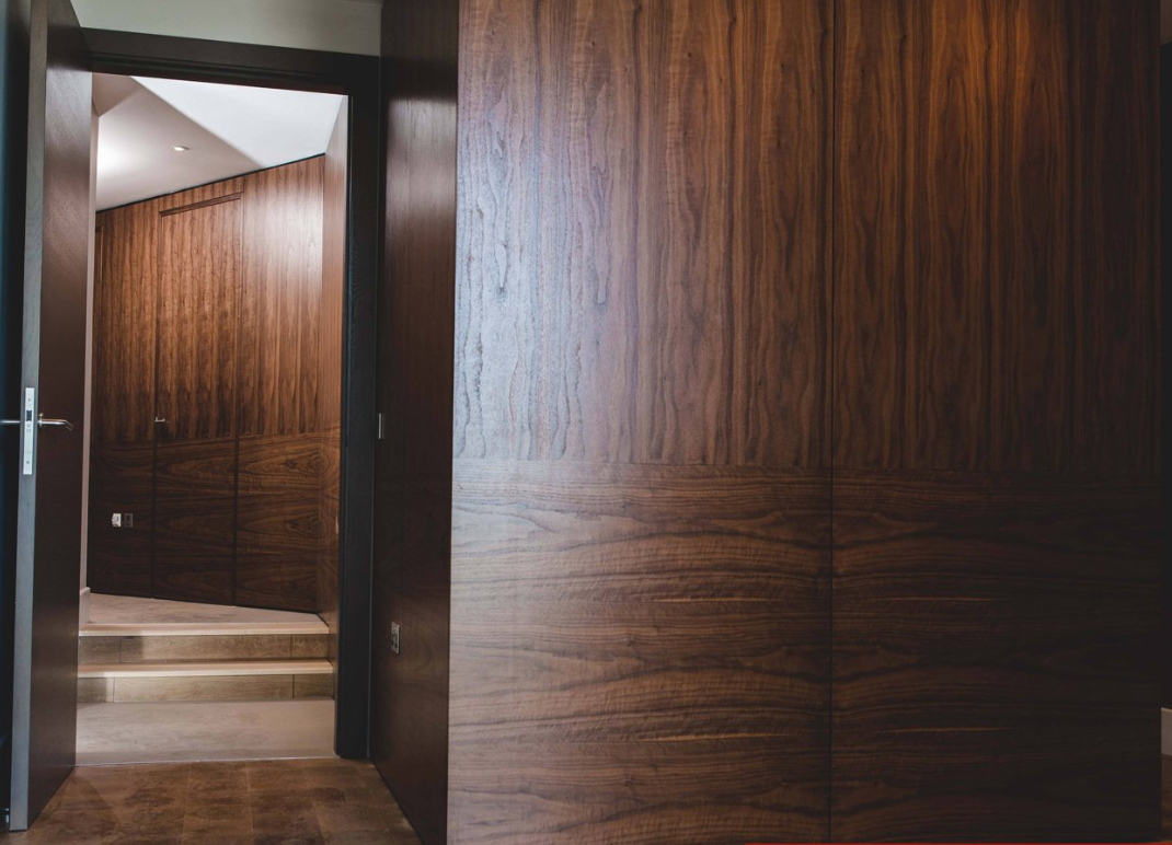 Graefe Doors - Our striking American Black Walnut wall panels line the ...