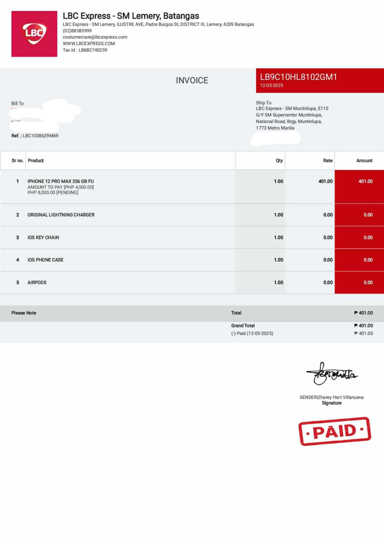 LBC PADALA TIPS | hi ask lang talaga bang ang invoice sinesend din sa ...