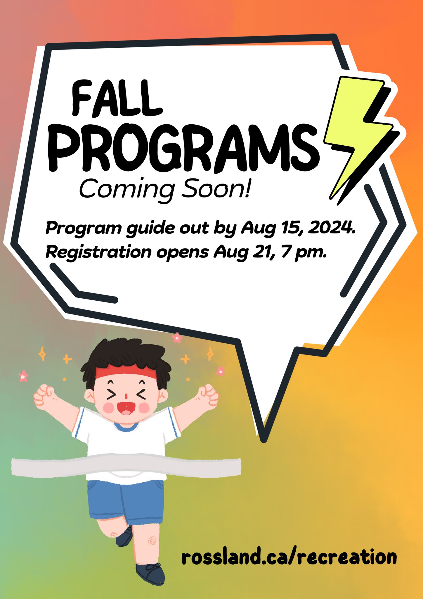 ‼️ Coming Soon ‼️ Fall Programs are... - Rossland Recreation | Facebook