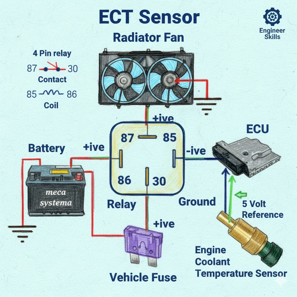 Engineer - 🌡️ Master the Cooling System: How the ECT Sensor & Relay ...