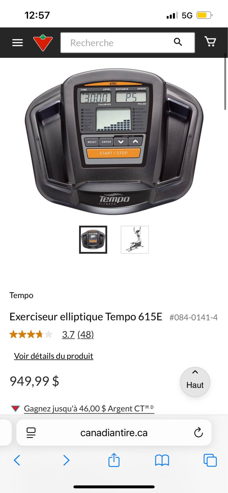Éleptique Tempo 615E presque neuf - Cardio Equipment - Longueuil ...