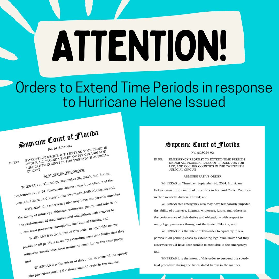 Twentieth - NOTICE ‼️ The Administrative Orders from The Florida ...