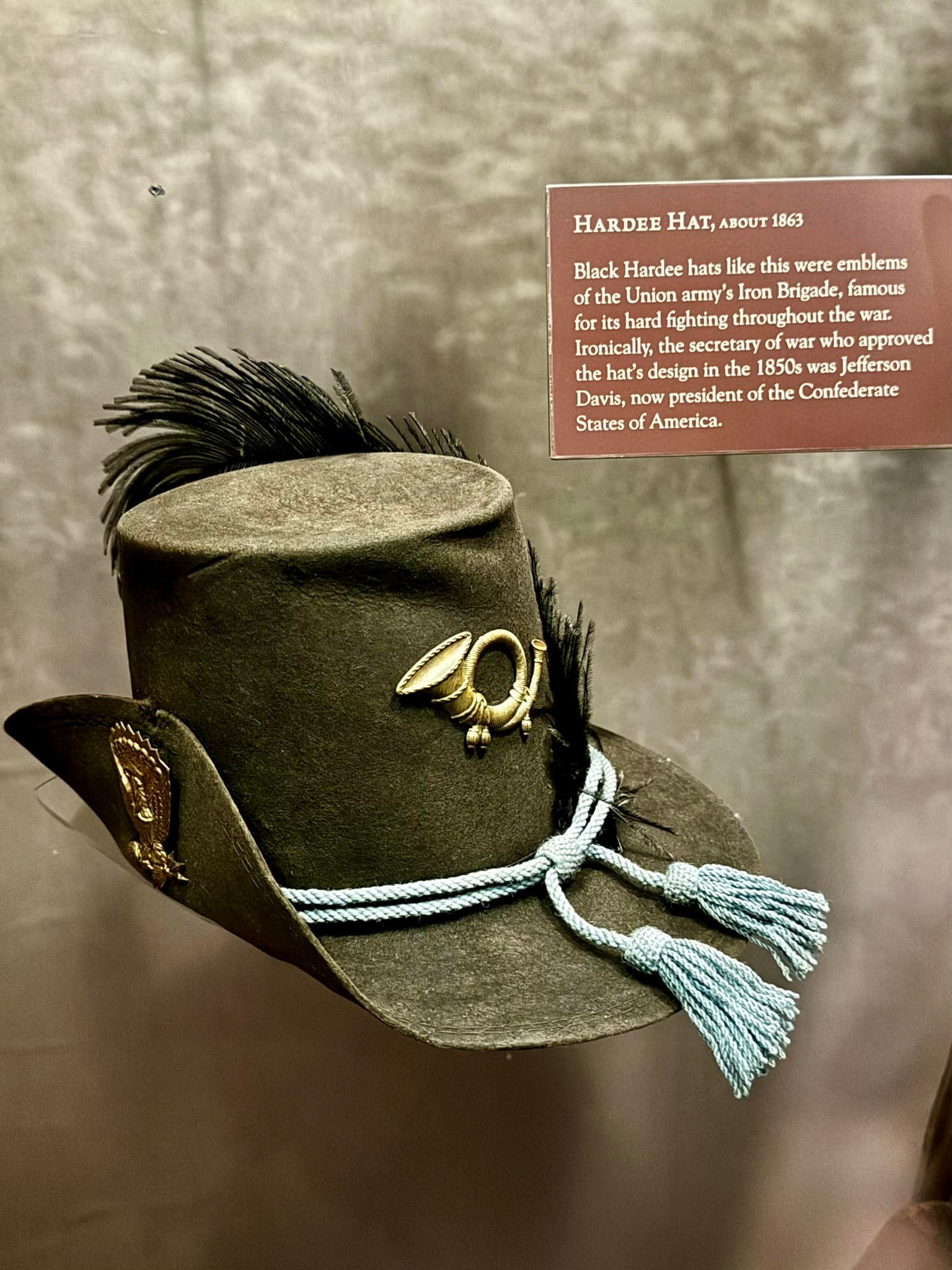 Cappello Slouch Uniforme Guerra Civile - Oro Per Ufficiali Unione O Confederati - Nuovo