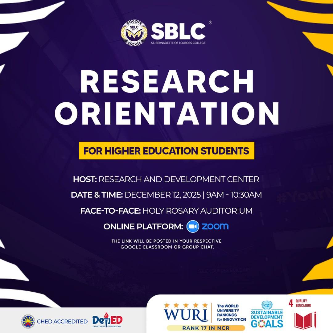 SBLC - The Research and Development Center will be hosting the Research ...
