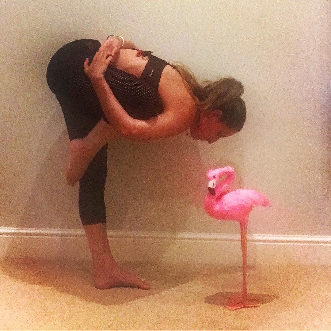 Strike a pose!!!! This week I challenge - Flamingo Yoga Maya