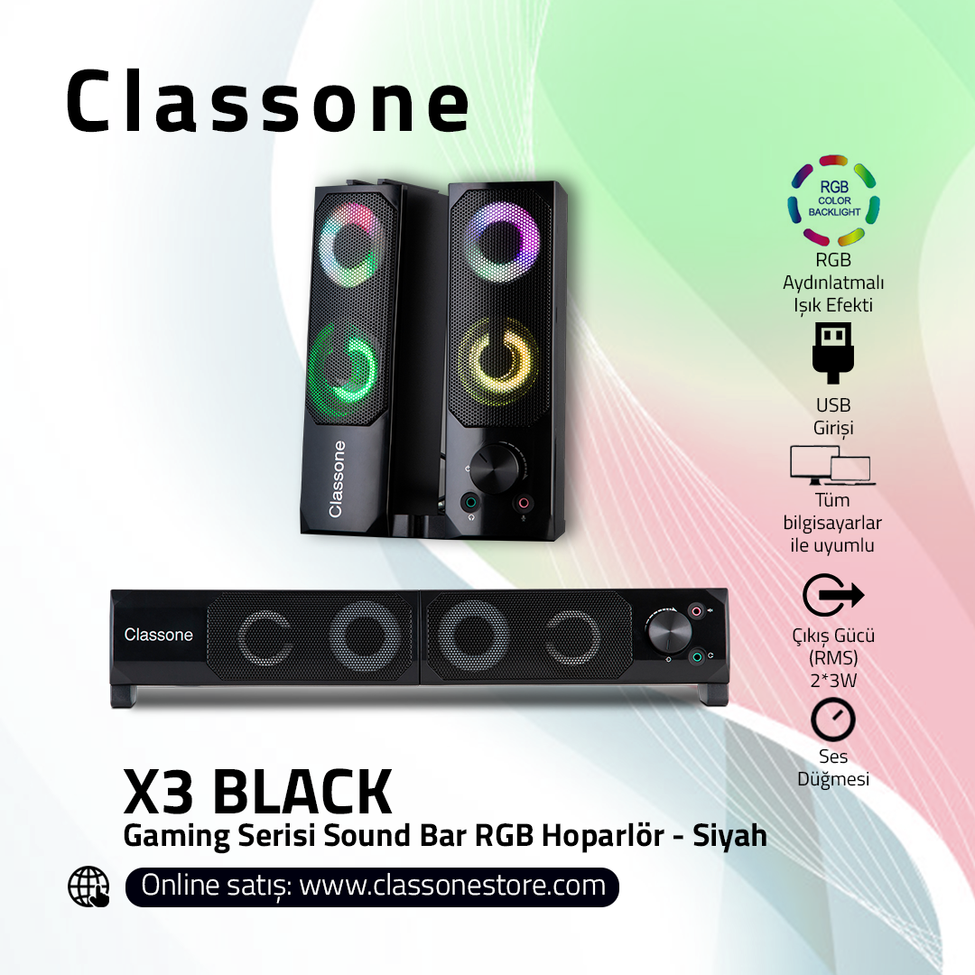 MyClassone - Classone Gaming Serisi X3 Black RGB Sound Bar... | Facebook