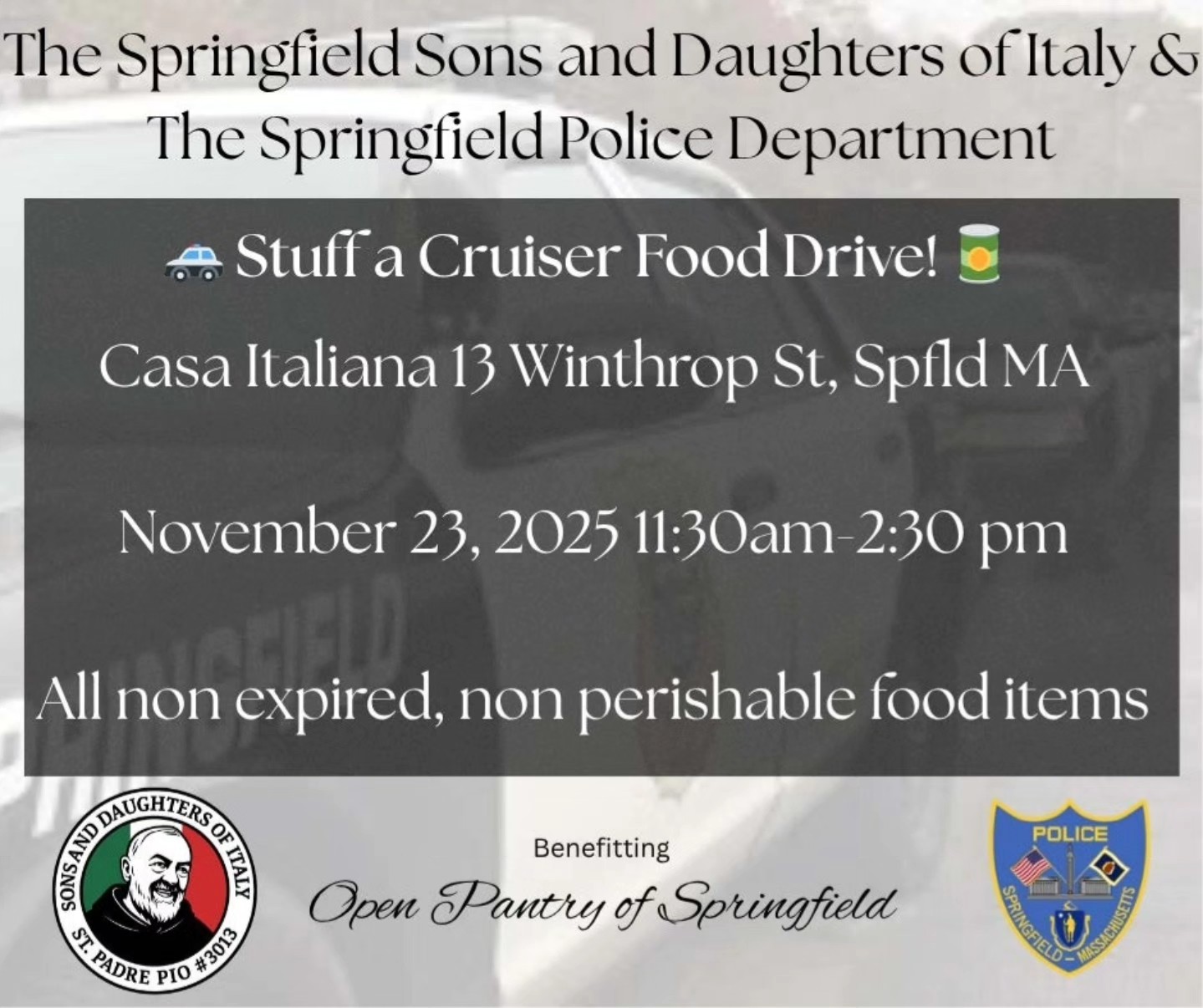 Grand - 🚓 Join Us for a Great Cause! 🥫 The Springfield Sons and ...