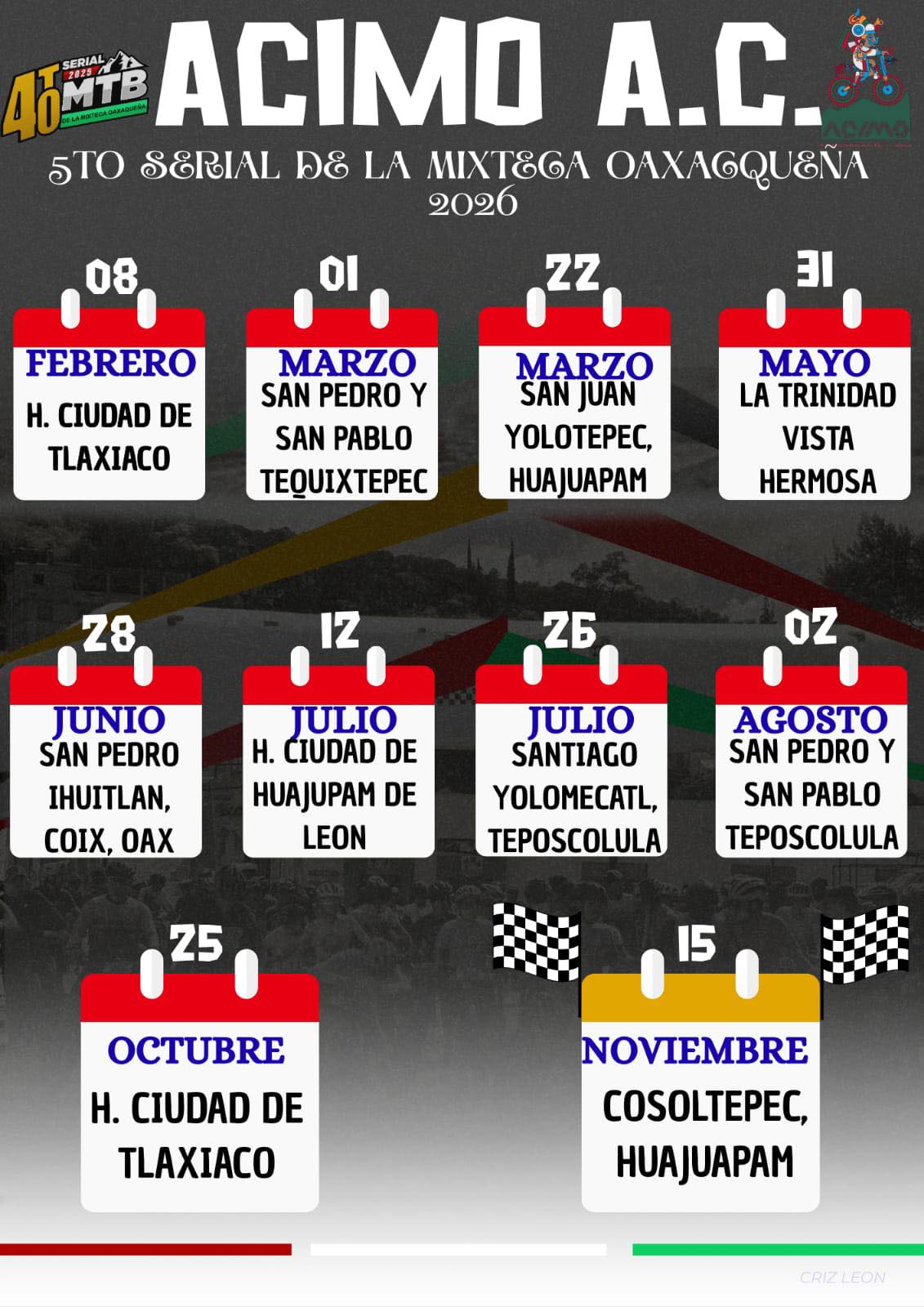 ACIMO - Va nuestro calendario Del 5o serial 2026 de nuestra asociación ...