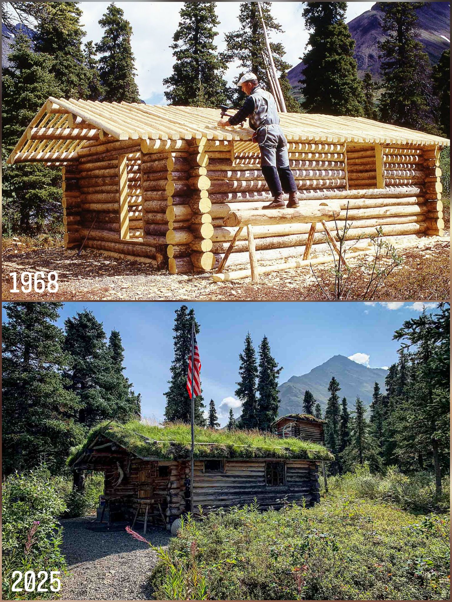 Bonfire - Dick Proenneke’s famous cabin at Twin Lakes is almost 58 ...