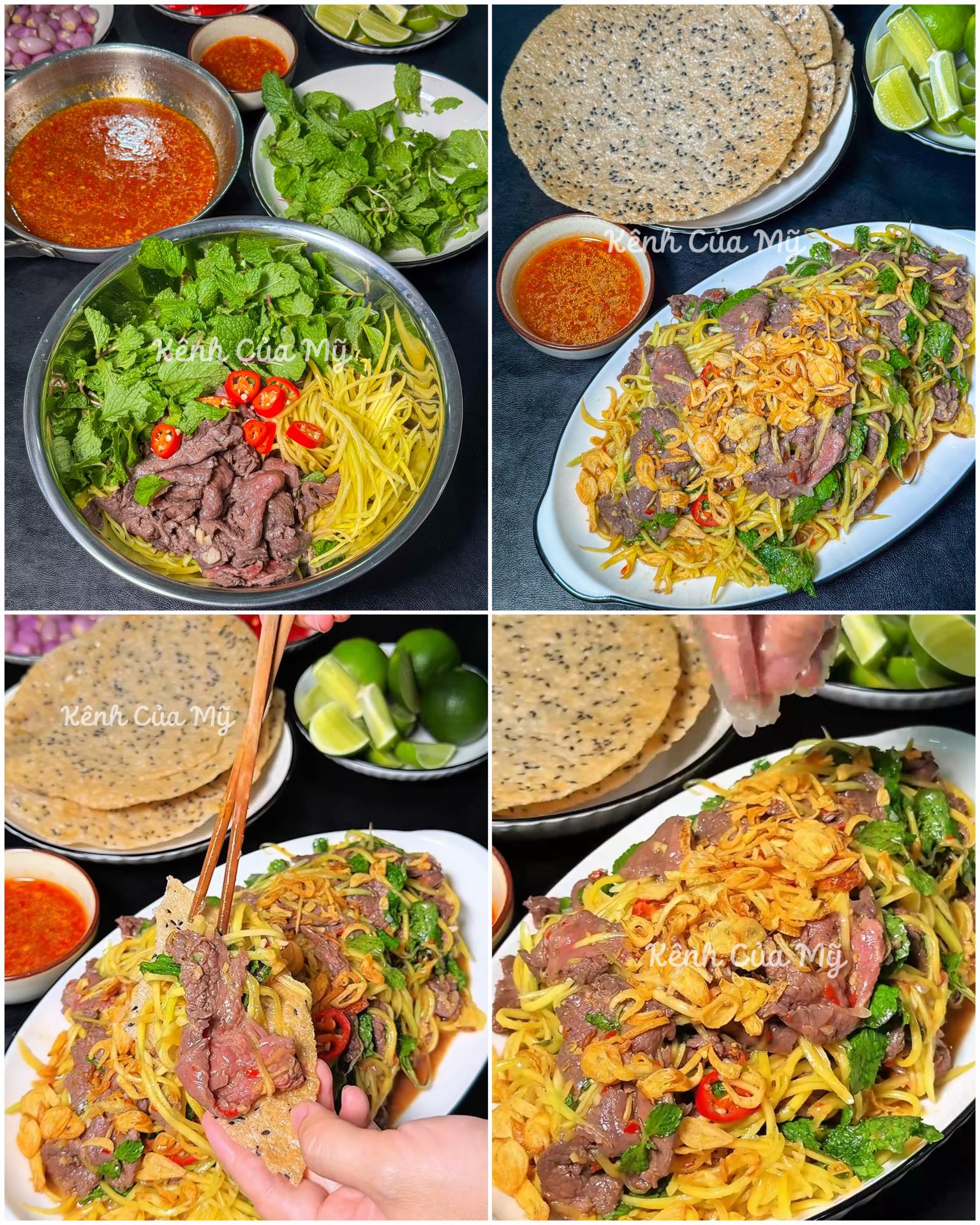 Kênh - Cách làm GỎI BÒ SỐT THÁI 😋 * Nguyên liệu 1. Phần thịt bò & rau ...