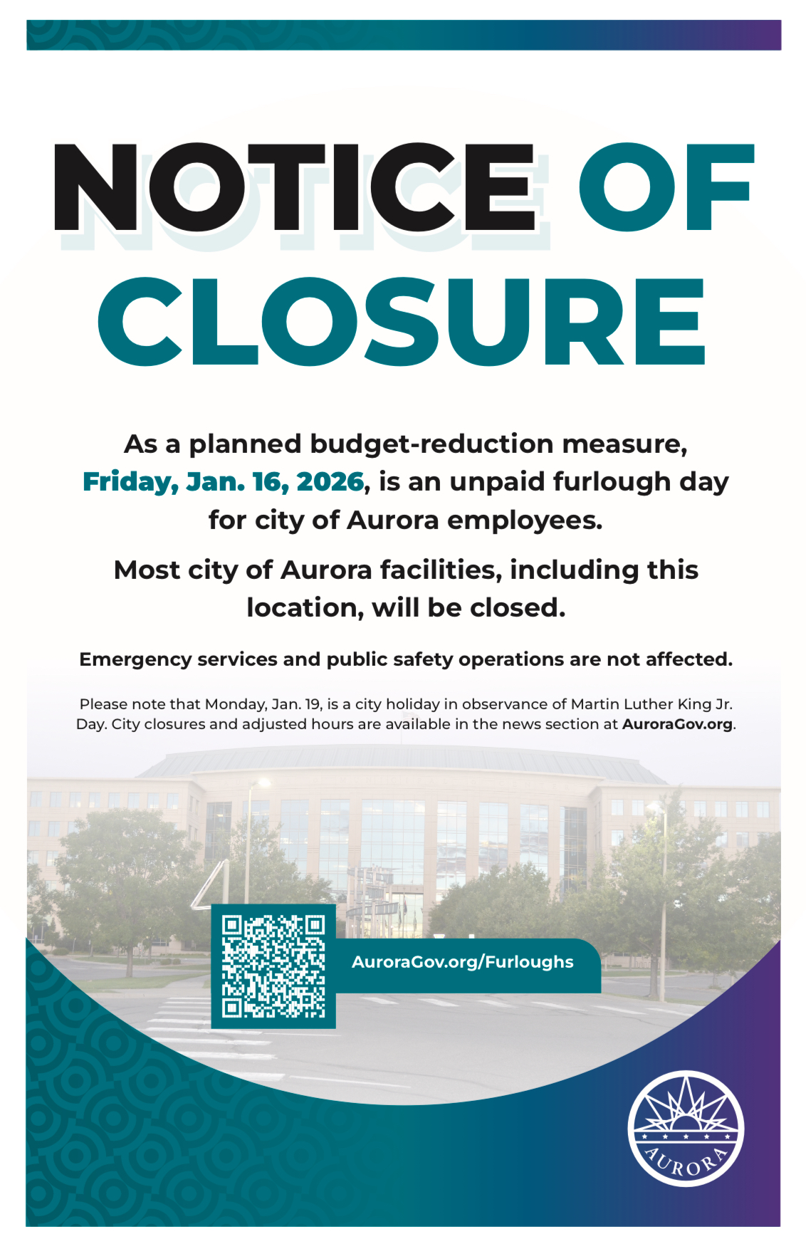 📢 REMINDER: Shelter Closure Notice... - Aurora Animal Shelter | Facebook