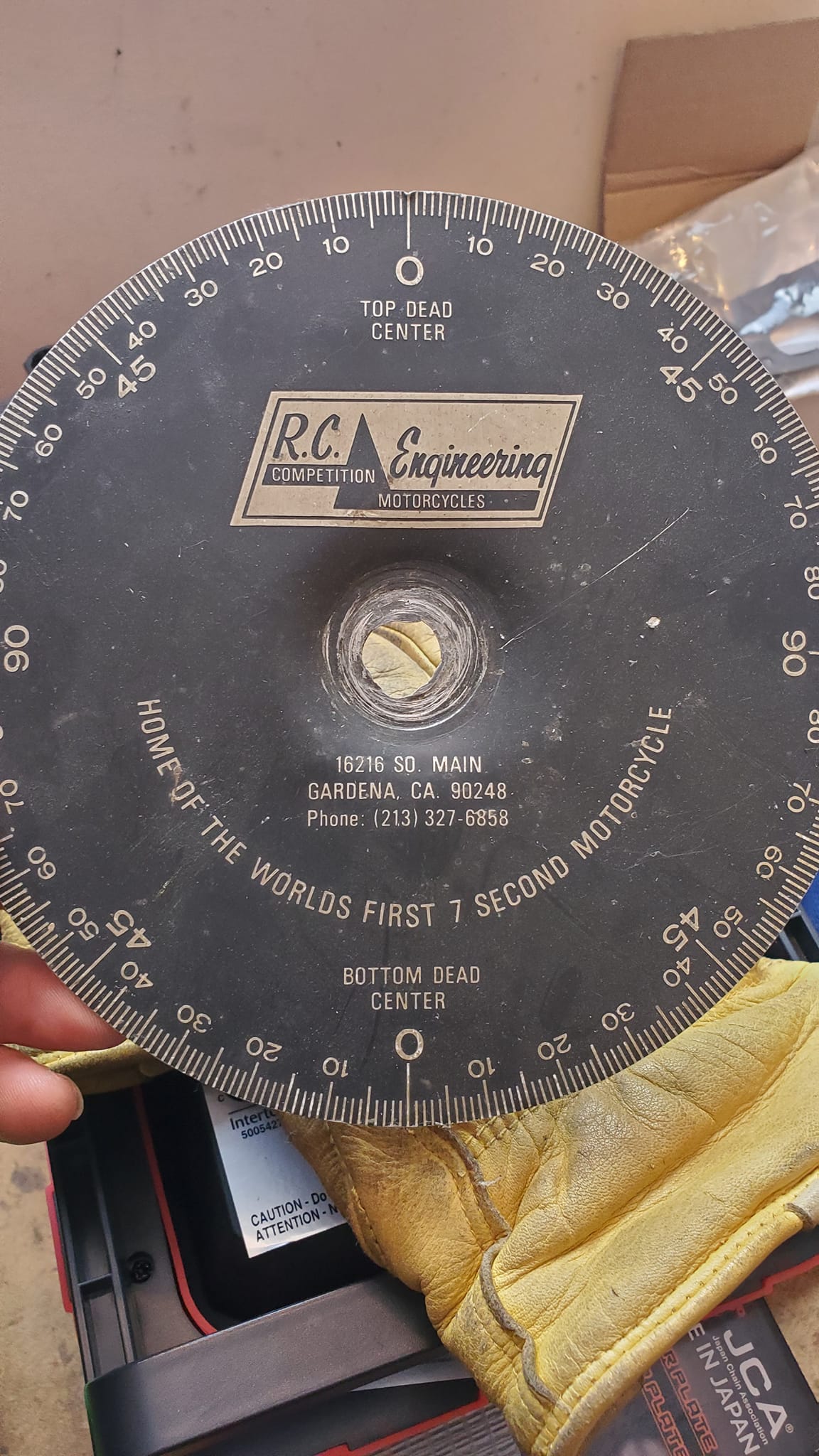 Degree wheel for motorcycles, no longer made