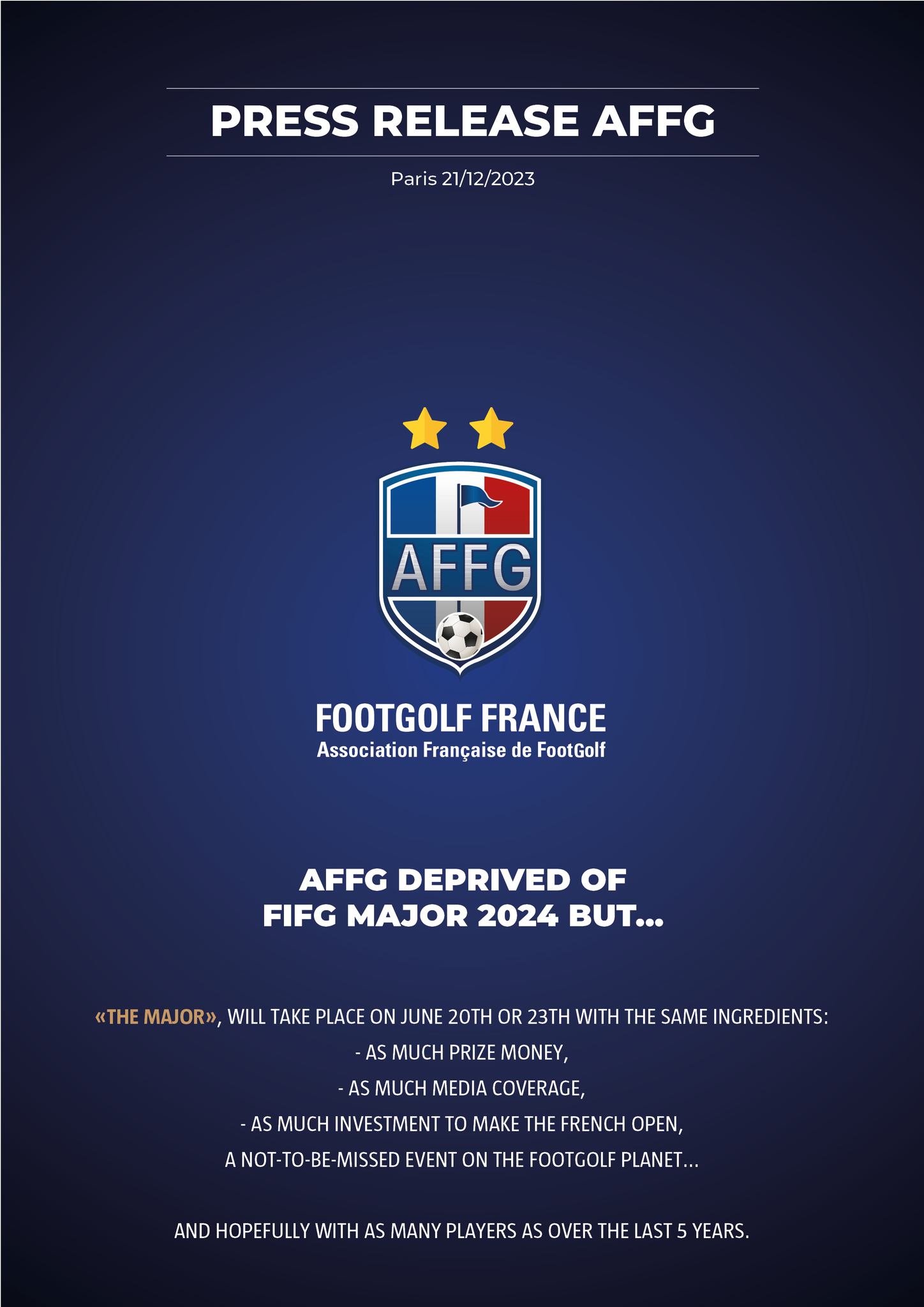 FootGolf France - The Footgolf French Open “Le Major” will...