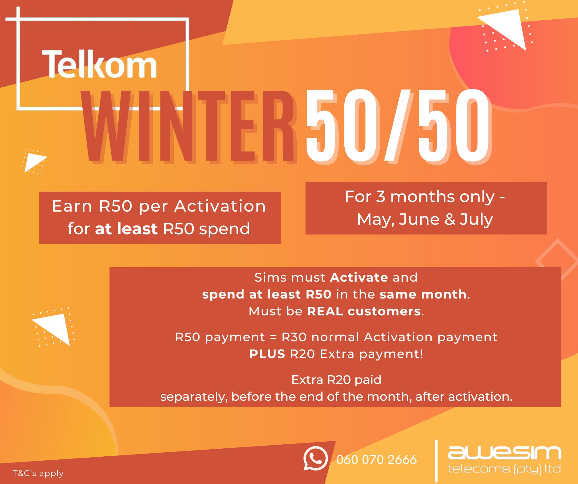 awesim's Telkom Winter 🥶 50/50... - Awesim Telecoms (Pty) Ltd