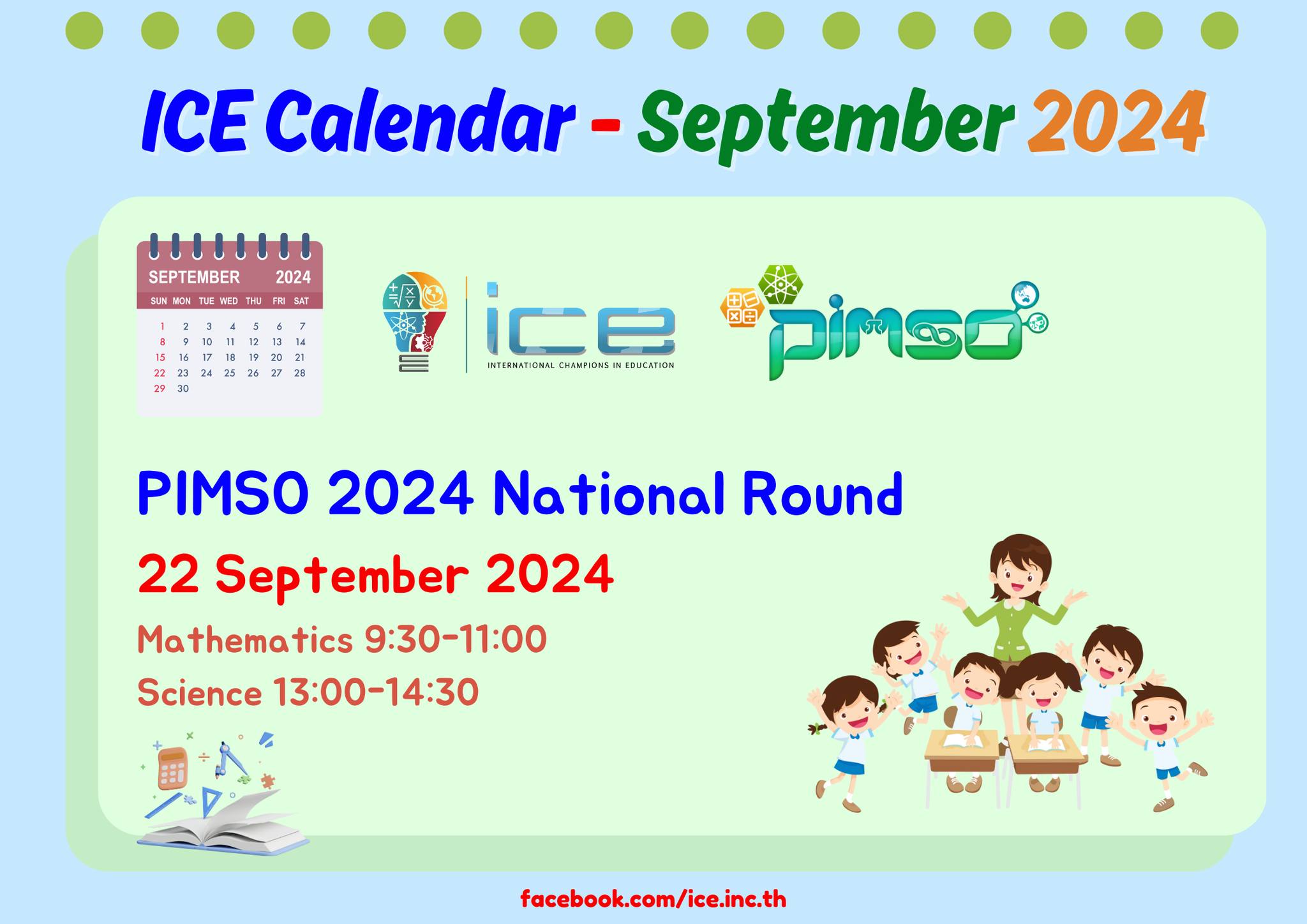 SIMSO Thailand - 📢 ICE Exam Calendar of September 2024 :... | Facebook