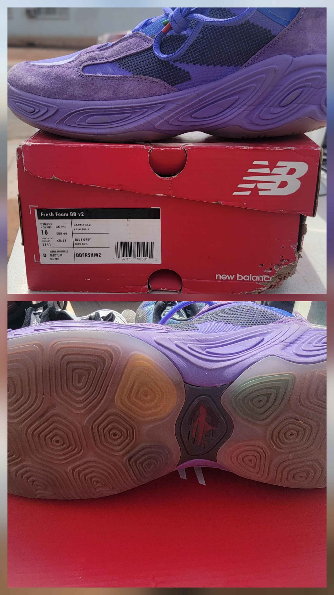 Mens Shoes: Purple New Balance basketball shoes - size 10 1/2