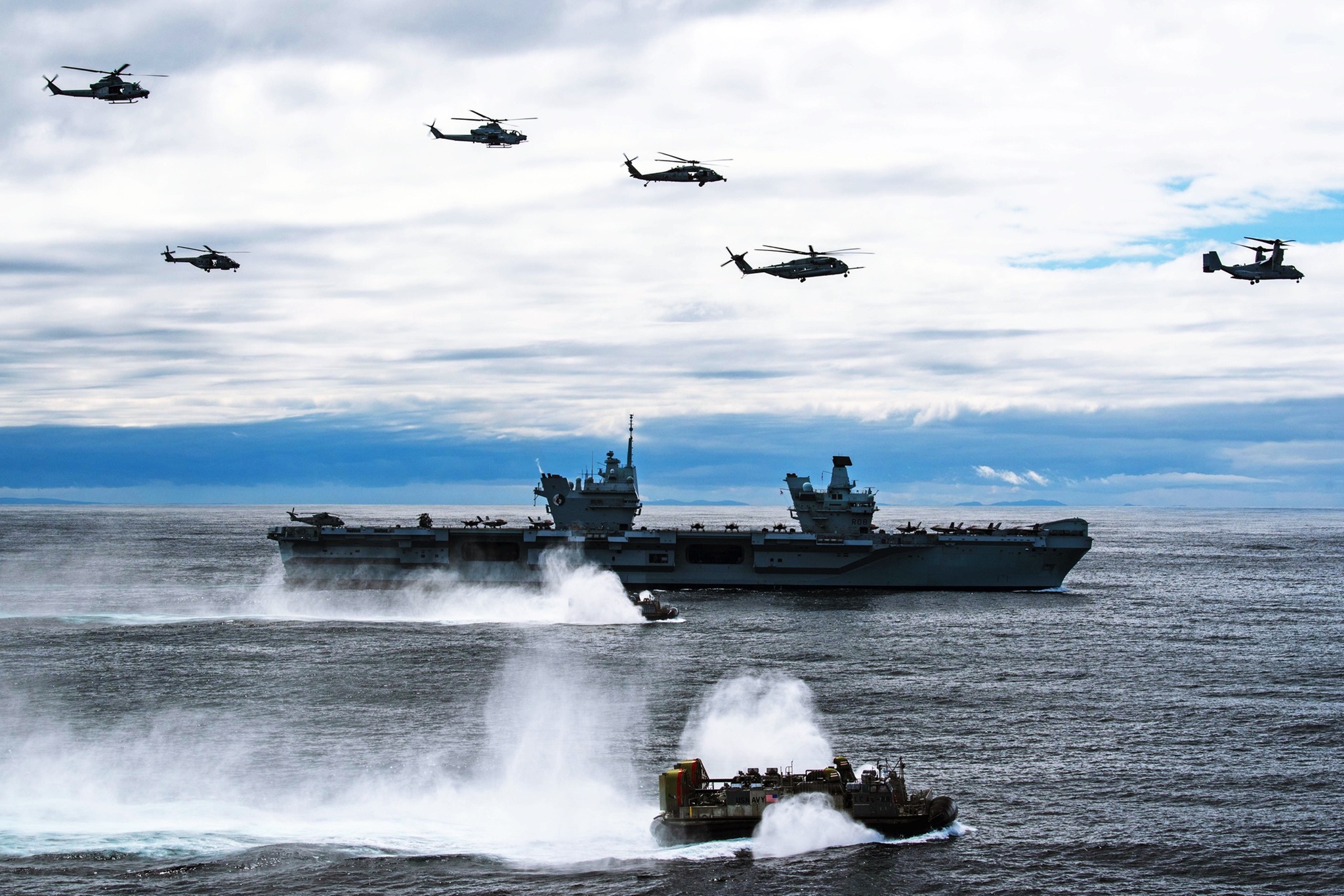 Military - U.S. Navy Aircraft and Landing Craft Operate Alongside HMS ...