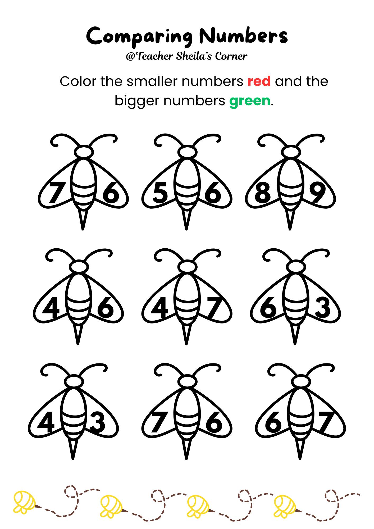 Teacher - Comparing Numbers Worksheets - A Fun Way of Teaching Numbers ...