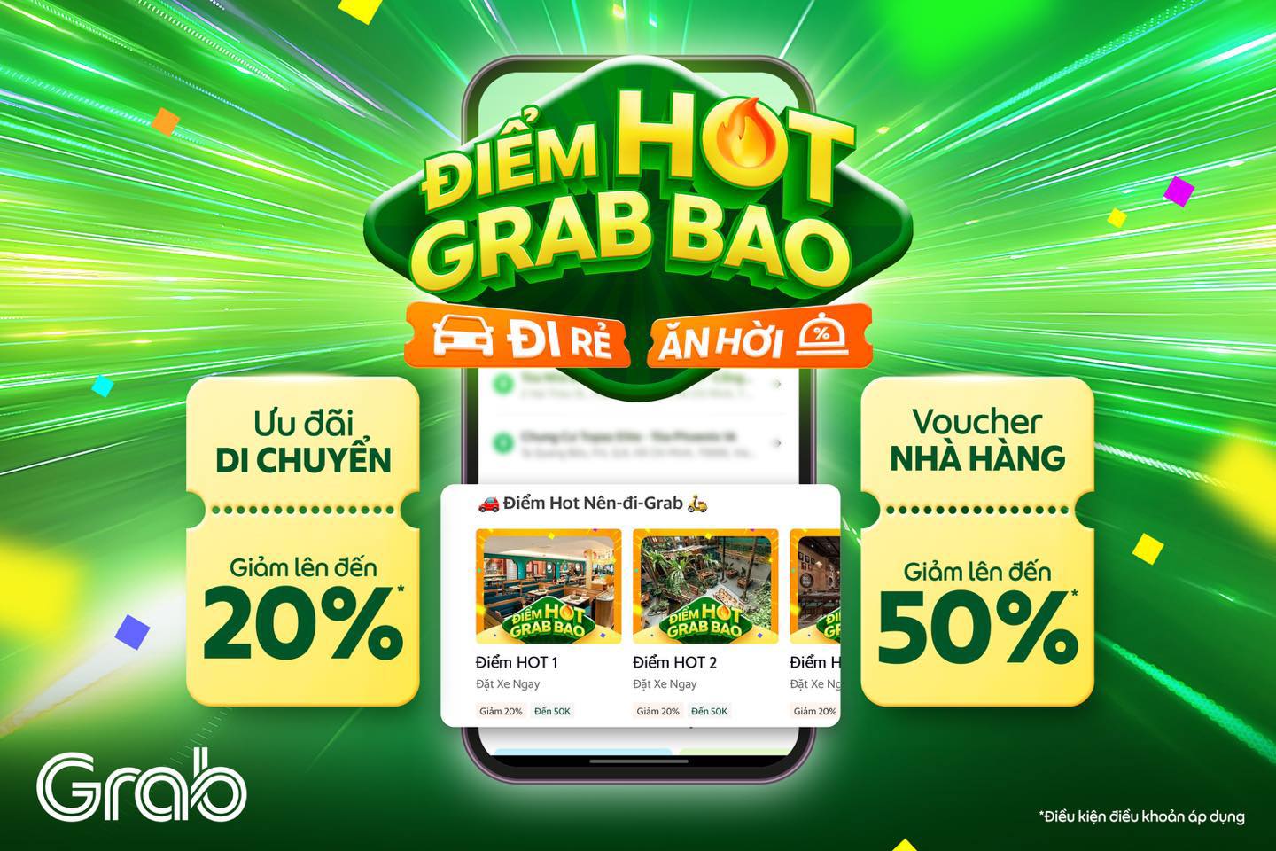 Grab - Cuối tuần lên đồ, còn lại đi đâu ăn gì để Grab...