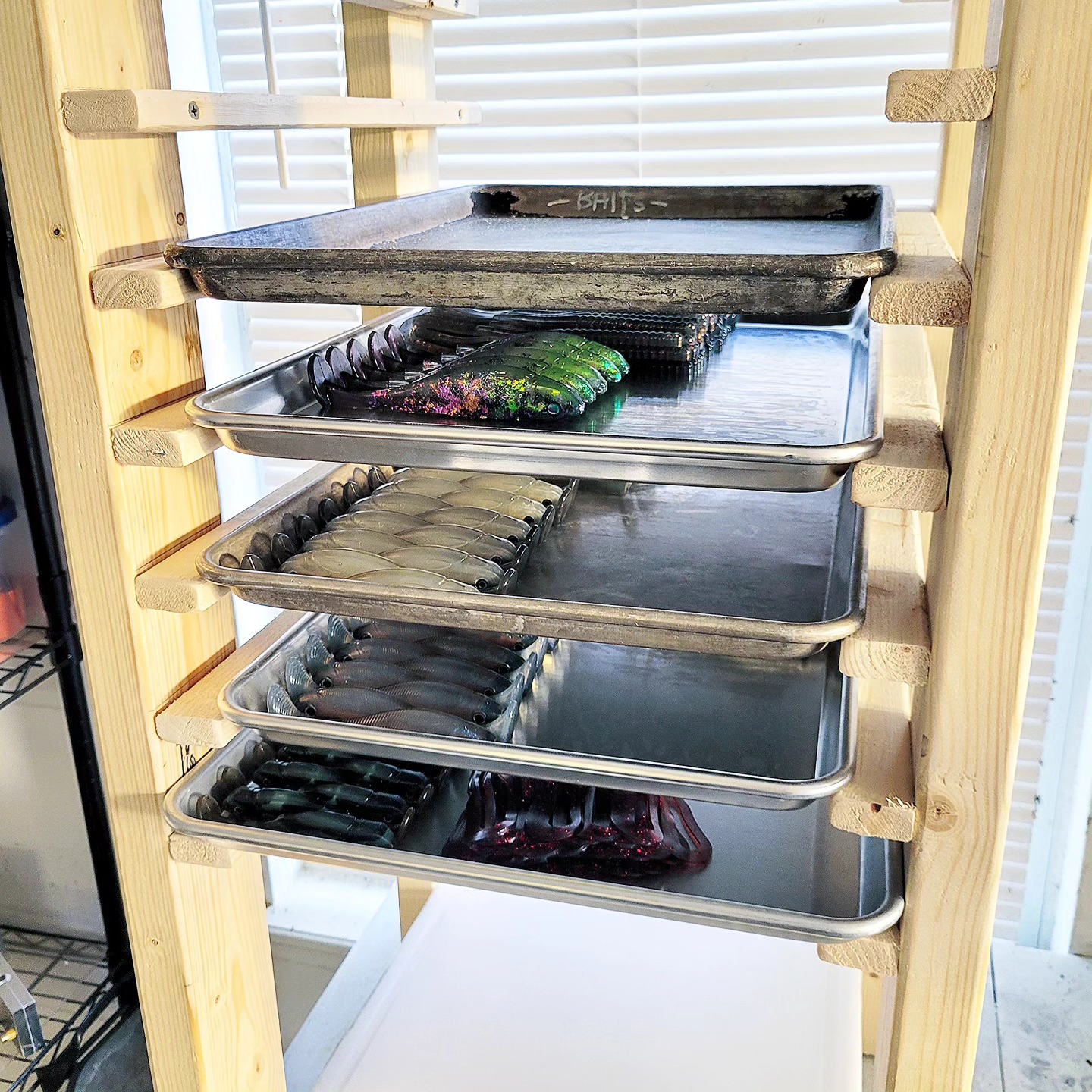 Custom built bait-tray curing rack... - World's Worst Fishing | Facebook
