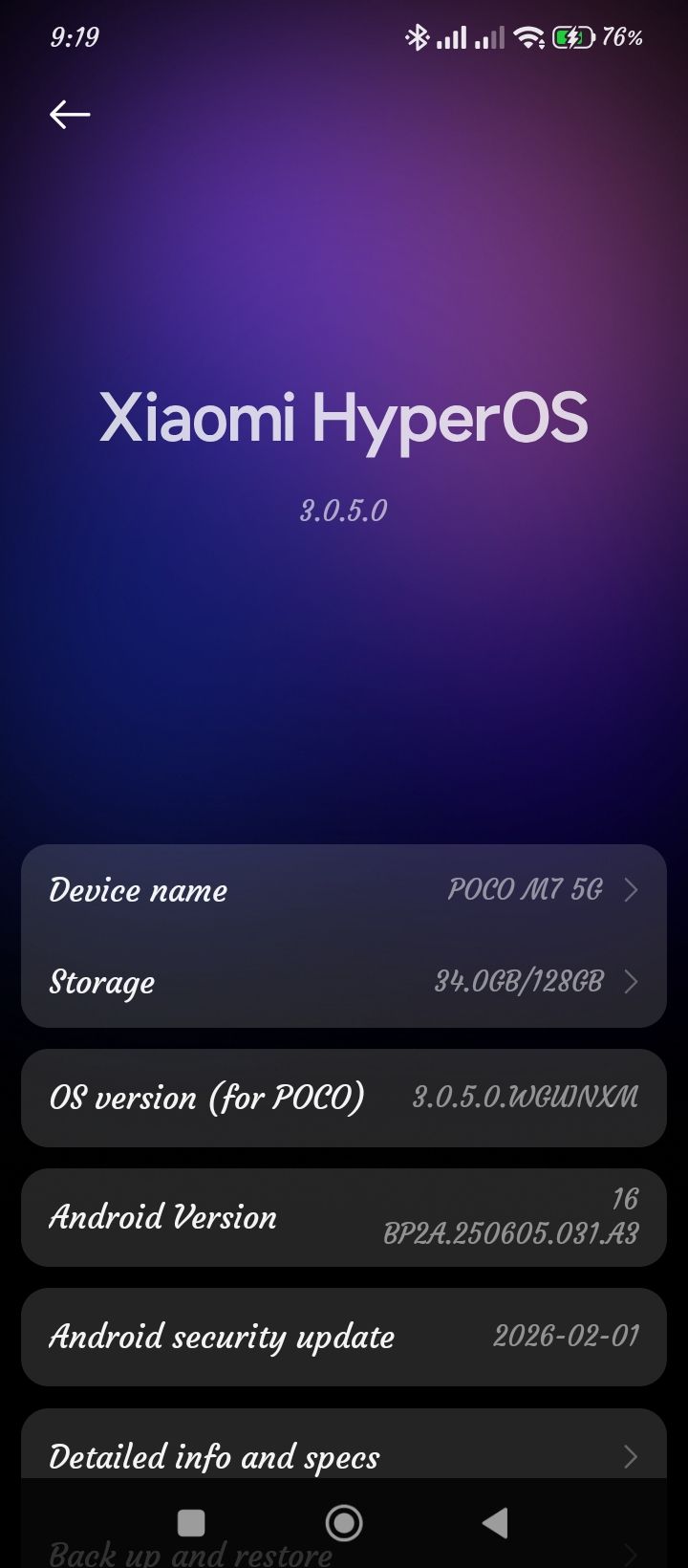 Poco M7 5G Software Updates