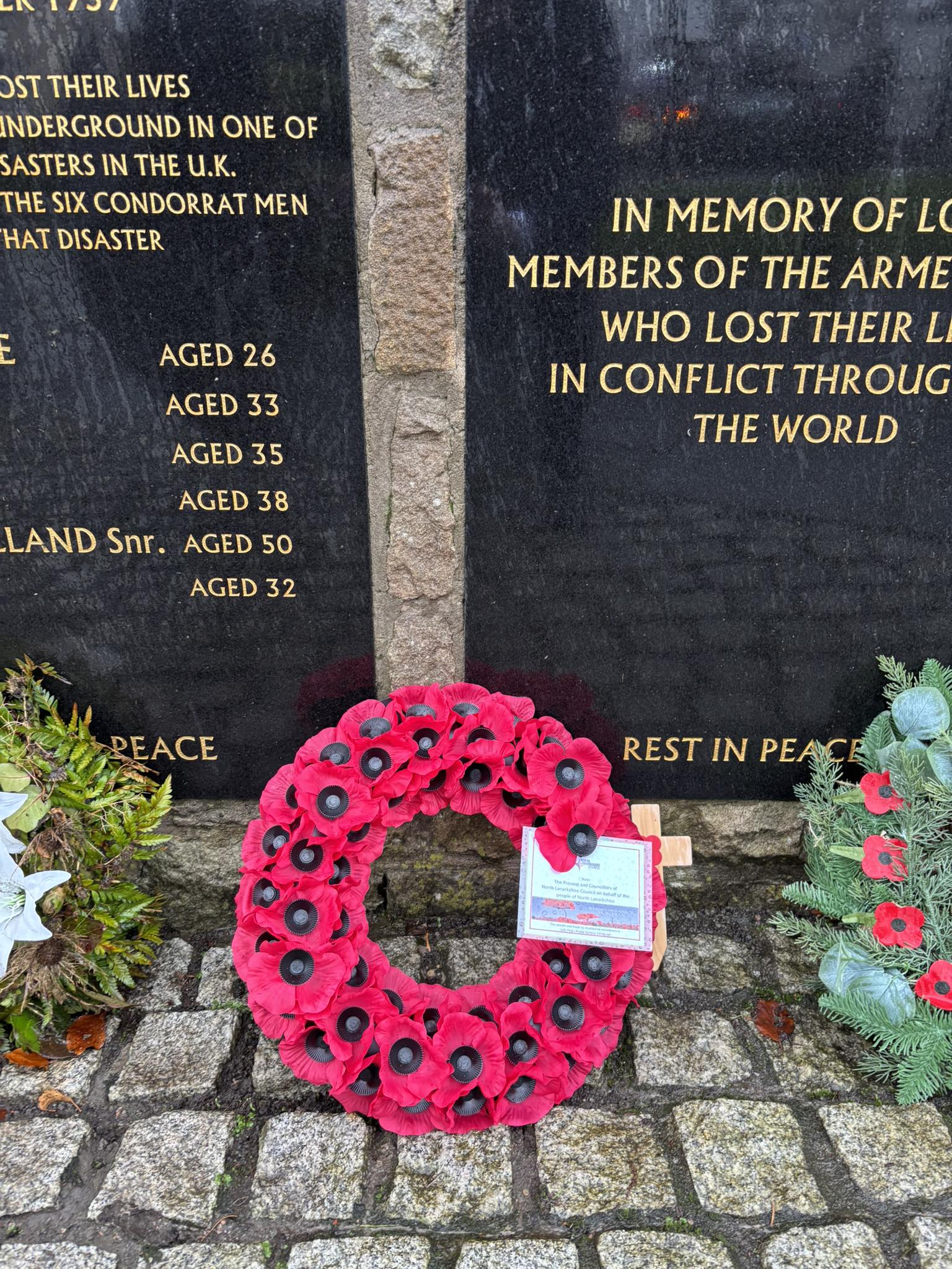 Cllr - It was a privilege to attend and lay a wreath at the Condorrat ...