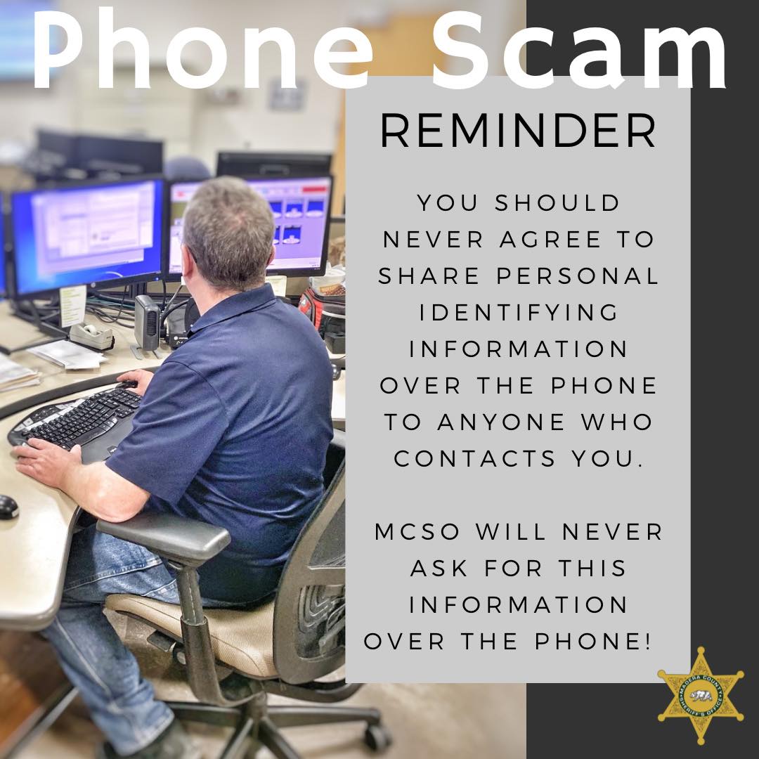 ⚠️ PHONE SCAM ALERT-... - Madera County Sheriff's Office | Facebook