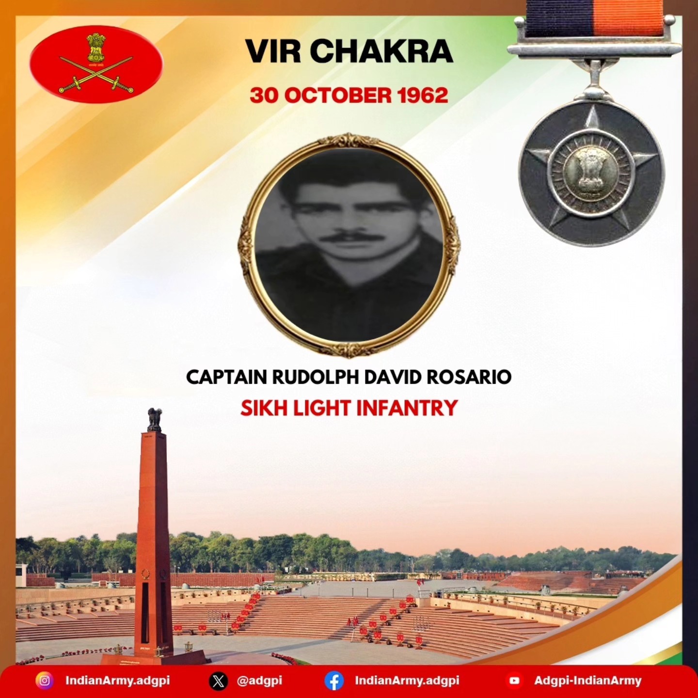Captain Rudolph David Rosario 30... - ADGPI - Indian Army