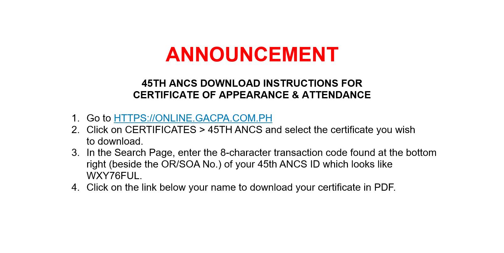 GACPA National - Dear GACPAns, You may download your... | Facebook