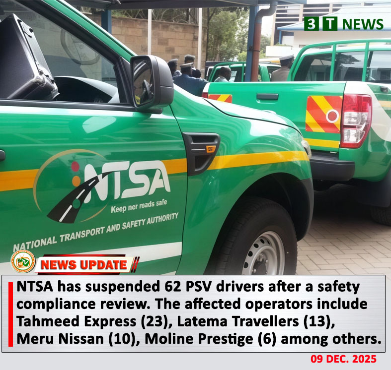 Thika - NTSA has suspended 62 PSV drivers after a safety compliance ...