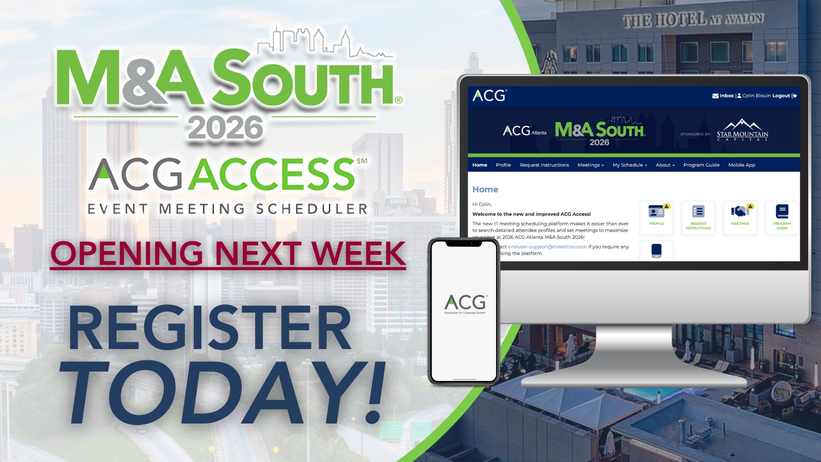 ACG - ACG Access, the exclusive scheduling software for M&A South 2026 ...