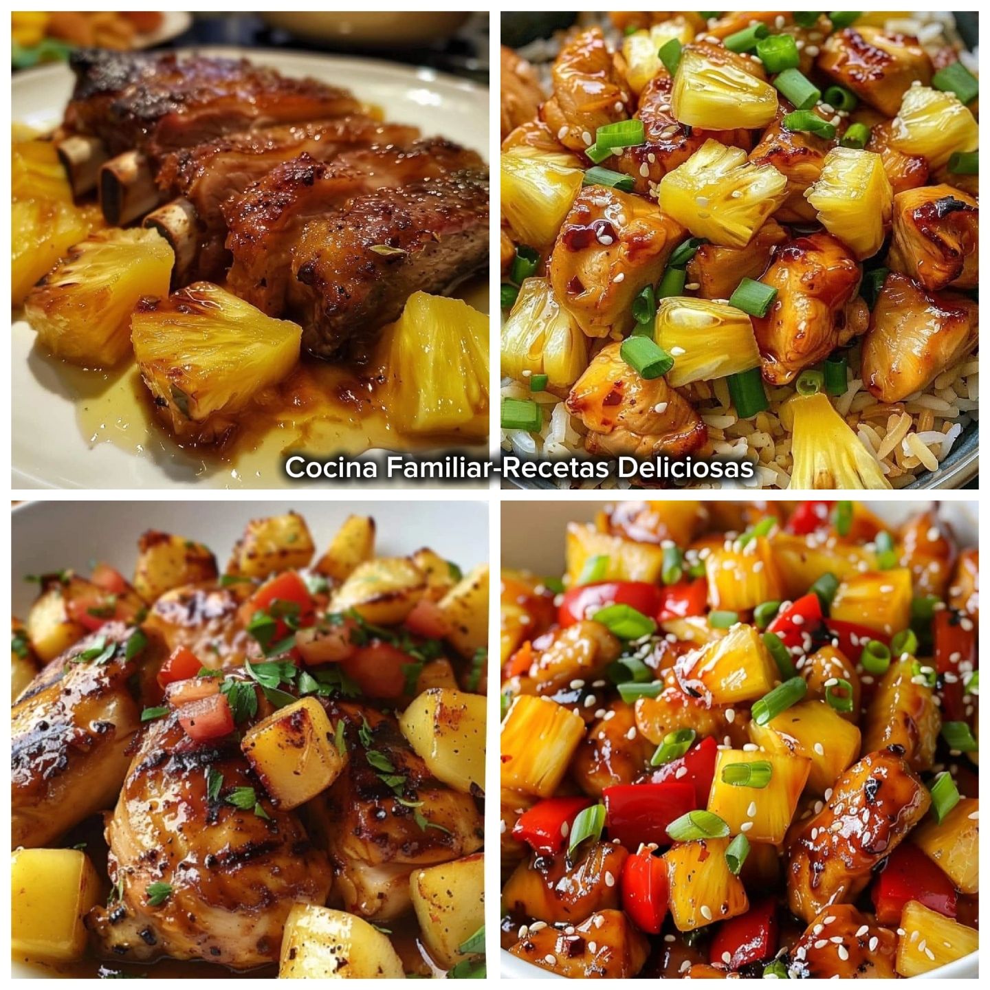 Cocina - 4 Opciones de Comidas con Piña 🍗🍍🍖🍅 | Facebook