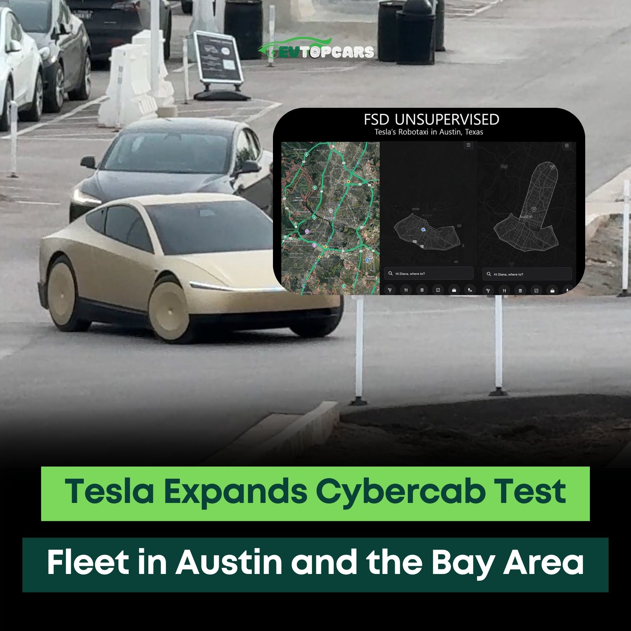 EVtopcars - Tesla has expanded its Cybercab test fleet to... | Facebook