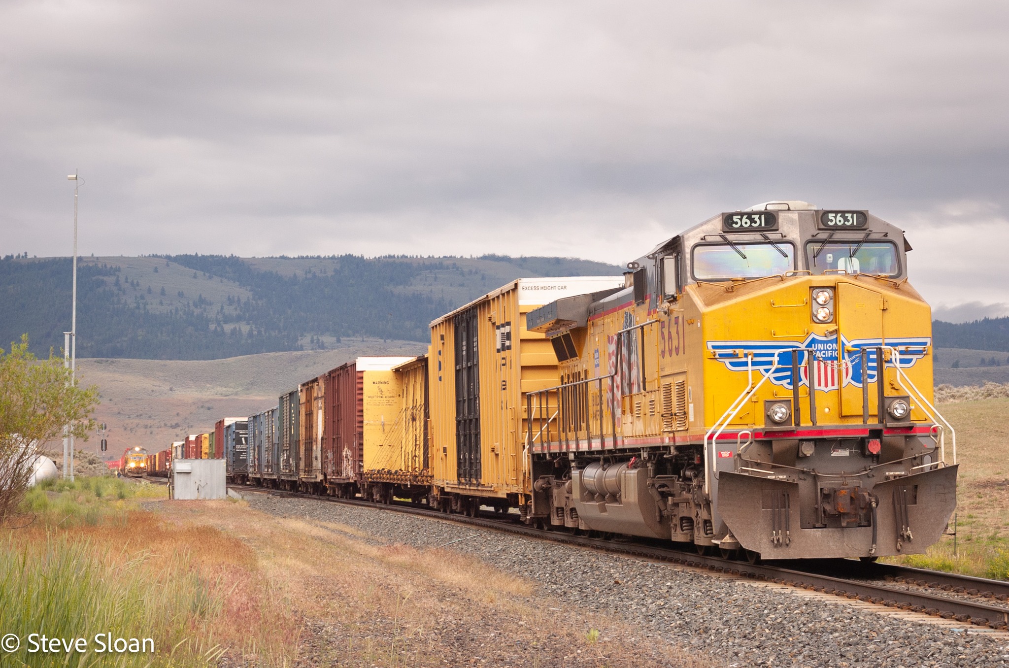 Steve - Meet at Sago, OR Union Pacific (UP) 5631 was shoving hard on ...