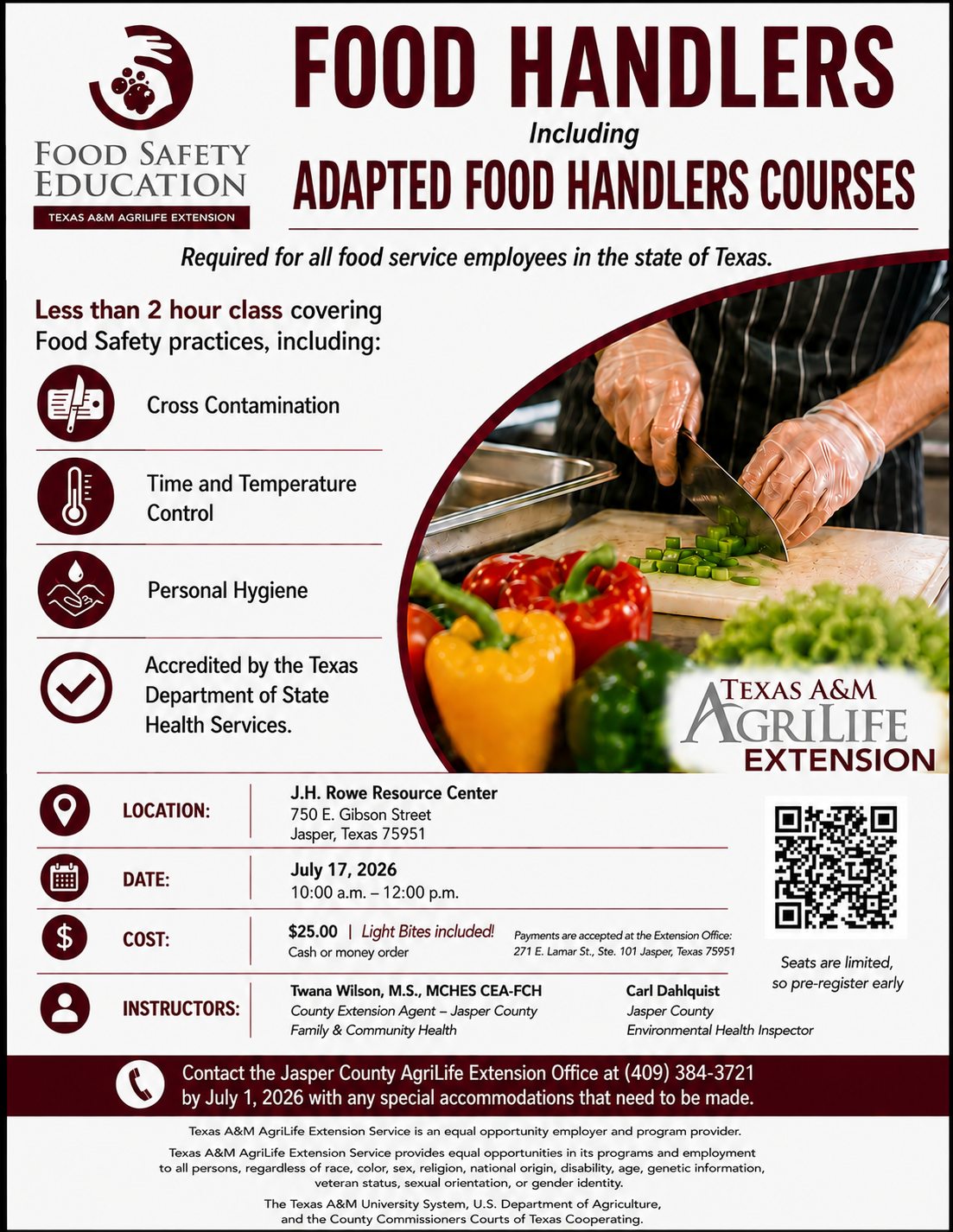 Food Handlers Including Adapted Food Handlers Courses