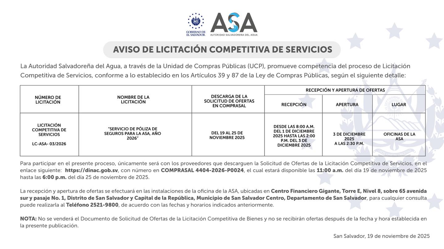 Autoridad Salvadoreña del... - Autoridad Salvadoreña del Agua