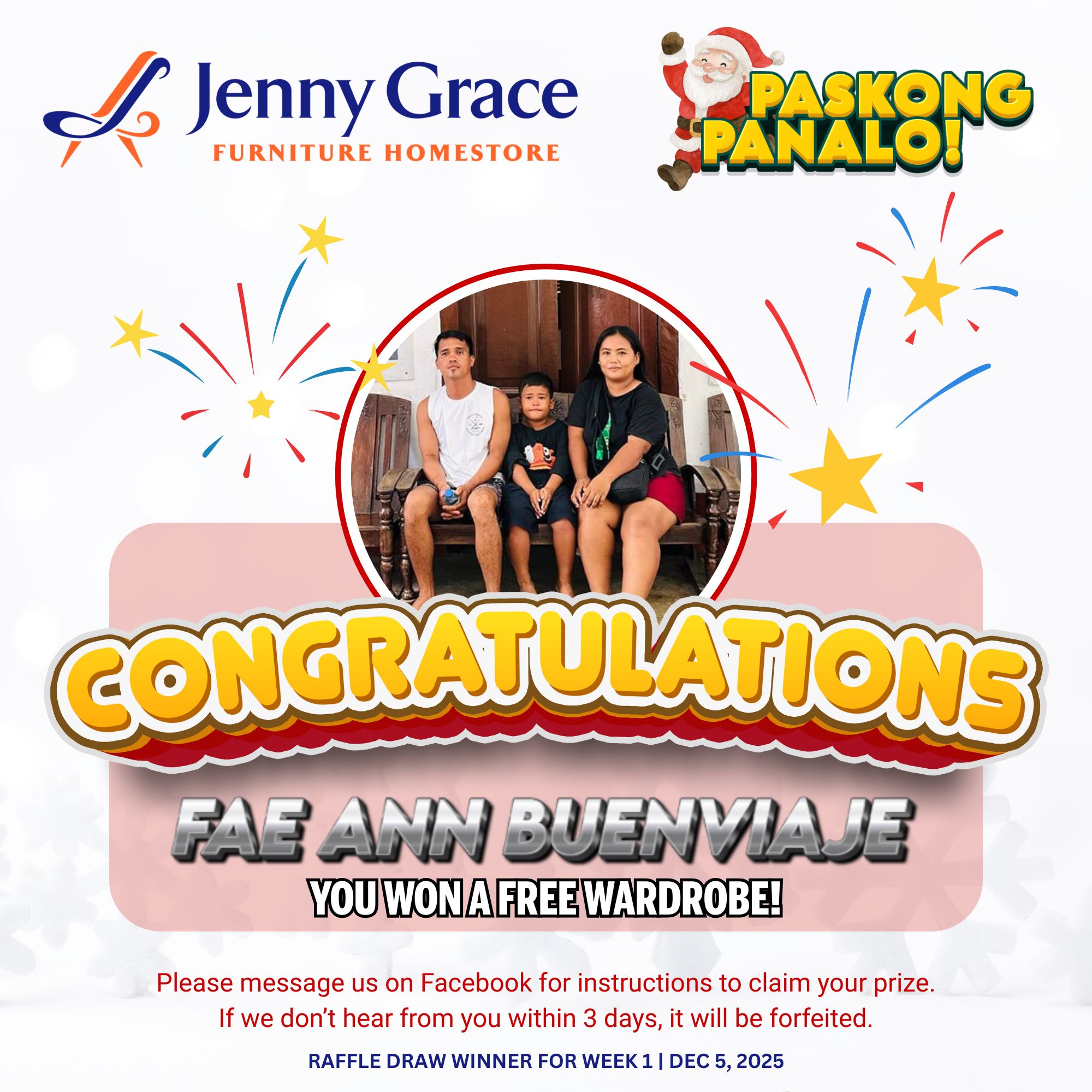 Jenny Grace - WE HAVE A WINNER! 🥳 Congratulations to MA'AM FAE ANN ...