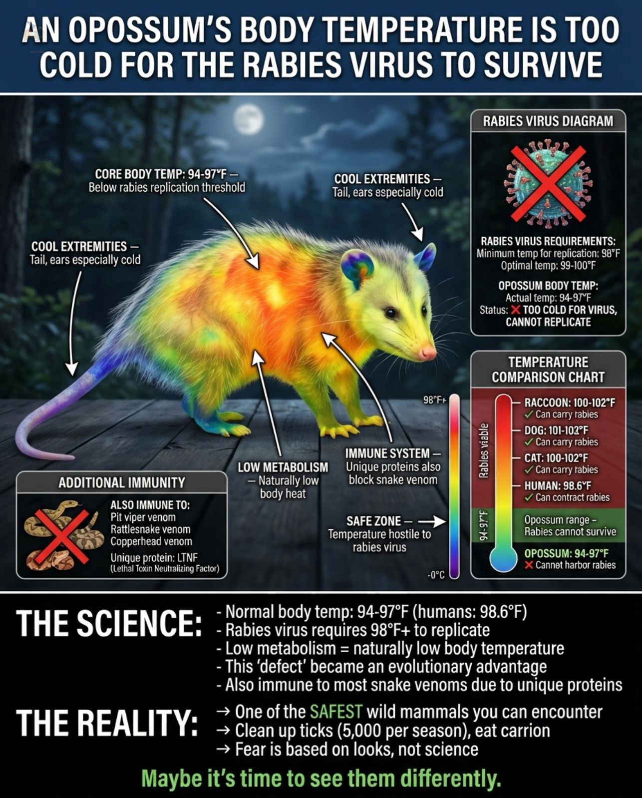 Guardians - An opossum's body temperature is too cold for the rabies ...