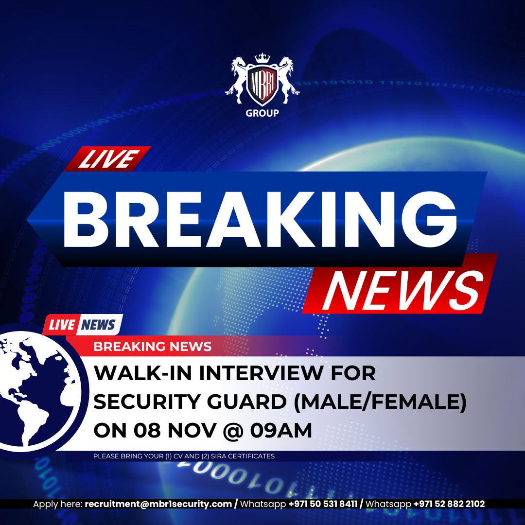 🚨 WALK-IN INTERVIEW ALERT! 🚨... - MBR1 Security Services | Facebook