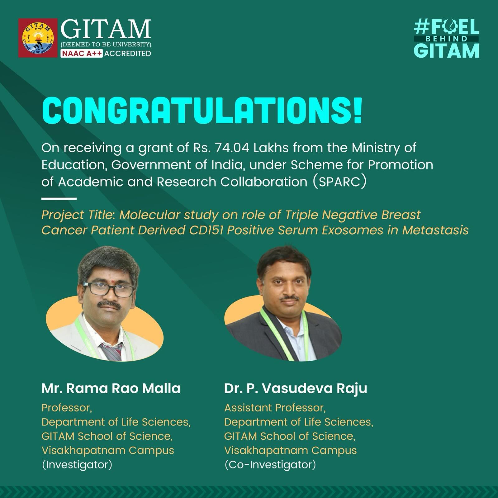 Celebrating Mr. Rama Rao Malla... - GITAM Deemed University | Facebook