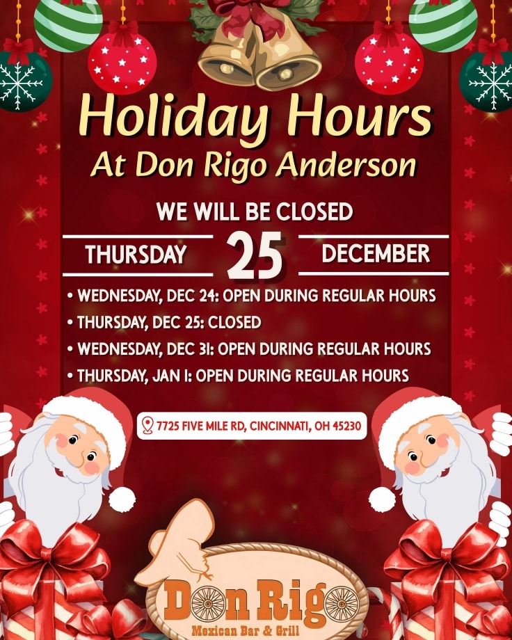 🇺🇸 🍹🎄 FRIDAY... - Don Rigo Mexican Restaurant Anderson | Facebook