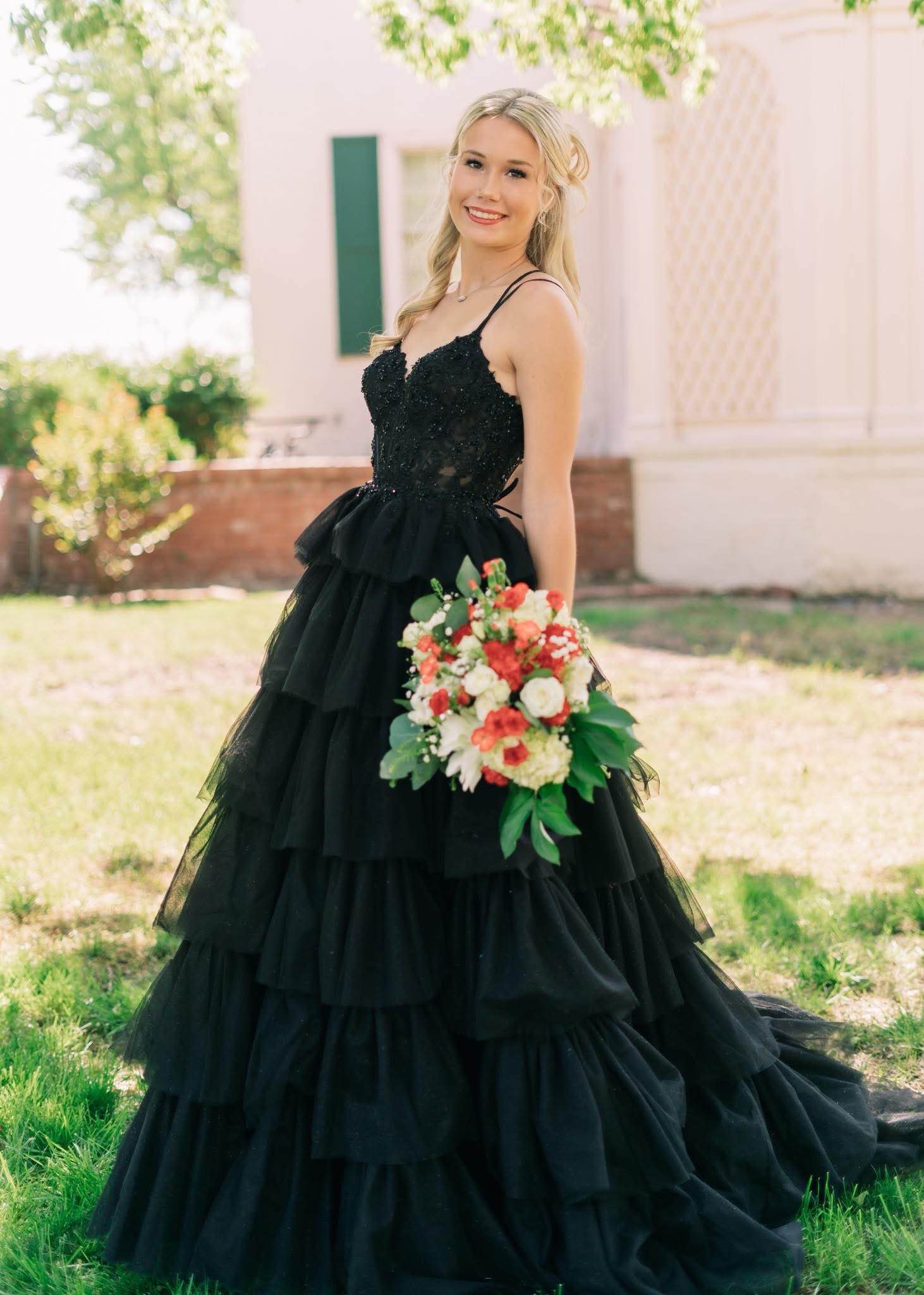open lace back dress ASHLEYlauren Style 12357 main image 1