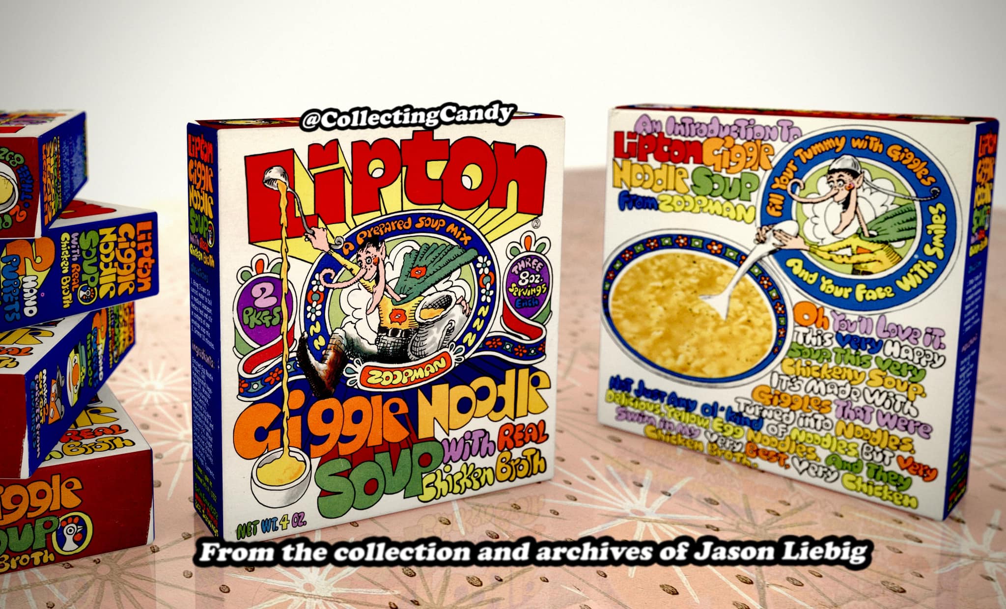 Vintage Packaging Design: Lipton's Giggle Noodle Soup Box from 1973